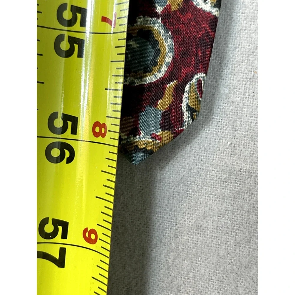 Kuppenheimer silk tie Italy burgundy Wine Gray Paisley‎ 56